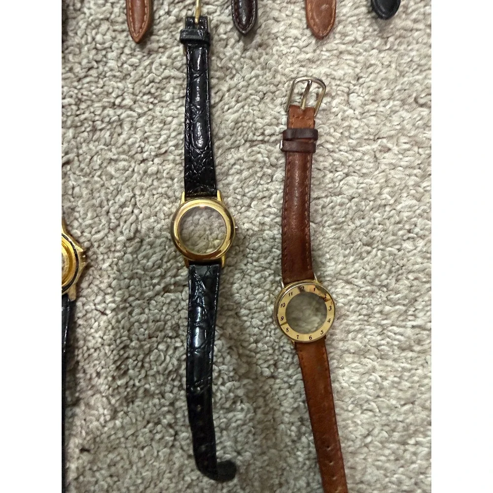 Bulk Lot 18 Vintage Watch Bands Empty Cases Jewelry Making Repair Craft Supplies
